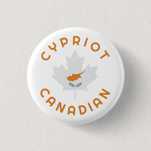 Badge Rond 2,50 Cm Racines chypriotes canadiennes