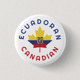Badge Rond 2,50 Cm Racines équatoriennes canadiennes