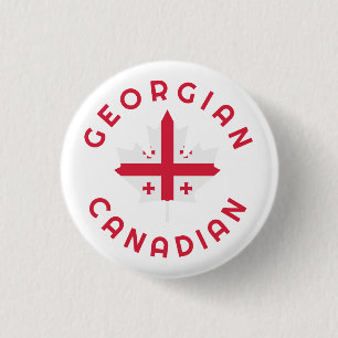 Badge Rond 2,50 Cm Racines géorgiennes canadiennes