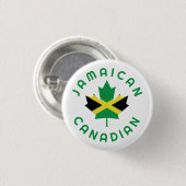 Badge Rond 2,50 Cm Racines jamaïcaines canadiennes (Devant & derrière)