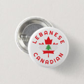 Badge Rond 2,50 Cm Racines libanaises canadiennes (Devant & derrière)