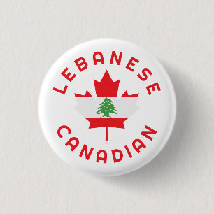 Badge Rond 2,50 Cm Racines libanaises canadiennes