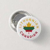 Badge Rond 2,50 Cm Racines lituaniennes canadiennes (Devant & derrière)