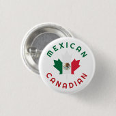 Badge Rond 2,50 Cm Racines mexicaines canadiennes (Devant & derrière)