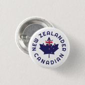 Badge Rond 2,50 Cm Racines néo-zélandaises canadiennes (Devant & derrière)