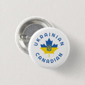 Badge Rond 2,50 Cm Racines ukrainiennes canadiennes (Devant & derrière)