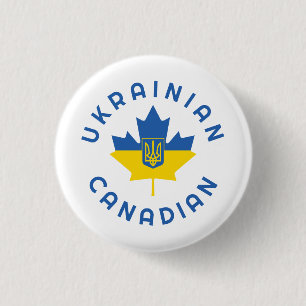 Badge Rond 2,50 Cm Racines ukrainiennes canadiennes