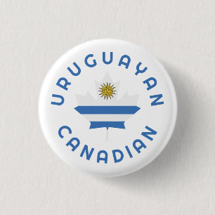 Badge Rond 2,50 Cm Racines uruguayennes canadiennes