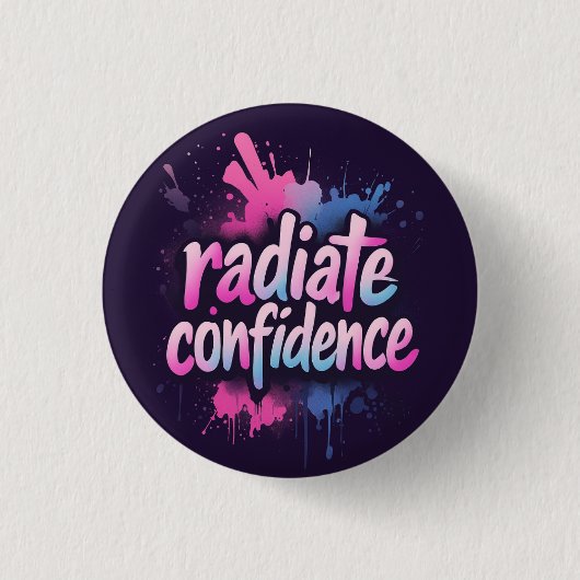 Badge Rond 2,50 Cm Radiate Confidence Pin | Self Love & Empowerment (Devant)