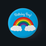 Badge Rond 2,50 Cm Rainbow Birthday Party Cute Kids<br><div class="desc">Cette collection de premier anniversaire avec arc-en-ciel et nuages est parfaite pour votre petit 1 tour ! Célébrez votre enfant avec ce thème amusant,  parfait pour une fête d'anniversaire de printemps ou d'été!</div>