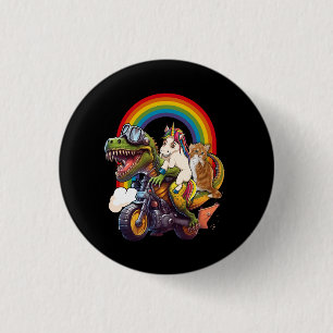 Badge Rond 2,50 Cm Rainbow Cat Unicorn Dinosaur T Rex Kitten Lover Sp