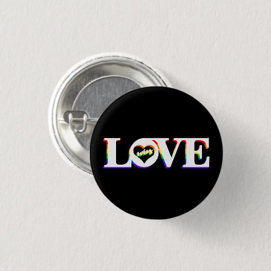 Badge Rond 2,50 Cm Rainbow Love gagne (Devant & derrière)