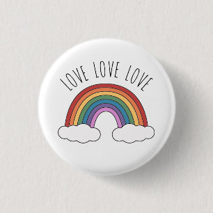 Badge Rond 2,50 Cm Rainbow Love Love Love