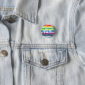 Badge Rond 2,50 Cm Rainbow Prism Abstract Geometric Design - VOTE (En situation)