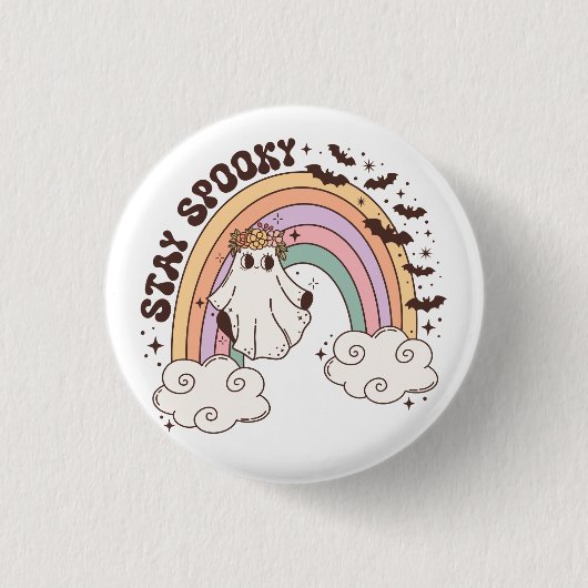 Badge Rond 2,50 Cm Rainbow Stay Éffrayant (Devant)