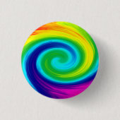 Badge Rond 2,50 Cm Rainbow Swirl Art Design Abstrait (Devant)