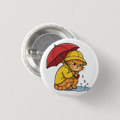 Badge Rond 2,50 Cm Rainy Cat Mood Button (Devant & derrière)