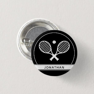 Badge Rond 2,50 Cm Raquette de Tennis Elégante et Ball Cute personnal