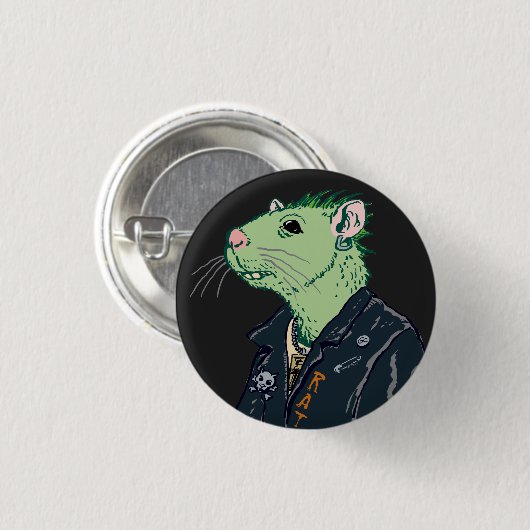 Badge Rond 2,50 Cm Rat Punk™ (Devant & derrière)