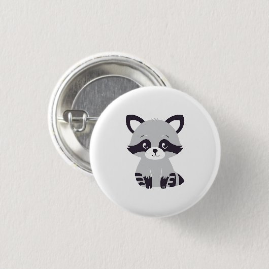 Badge Rond 2,50 Cm Raton laveur (Devant & derrière)