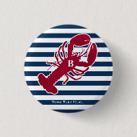 Rayure blanche bleue de monogramme rouge nautique