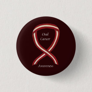 Badge Rond 2,50 Cm Rayures de ruban pour la sensibilisation au cancer