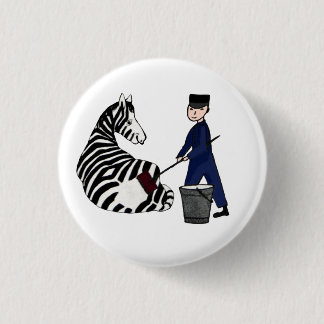 Badge Rond 2,50 Cm Rayures drôles de zèbre français de gardien du zoo