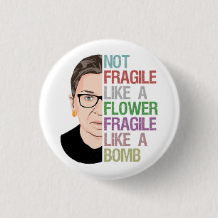 Badge Rond 2,50 Cm RBG Ruth Bader Ginsburg Fragile