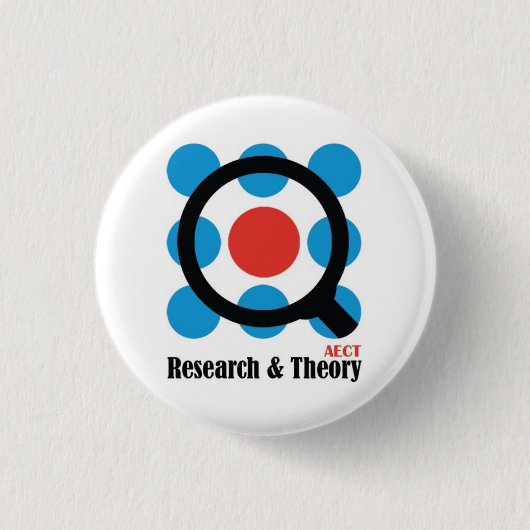 Badge Rond 2,50 Cm Recherche d'AECT et bouton de théorie (Devant)