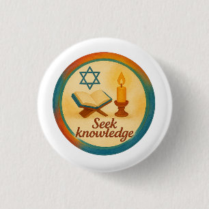 Badge Rond 2,50 Cm Rechercher des connaissances Insigne Bouton Inspir