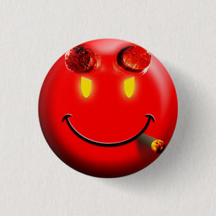 Badge Rond 2,50 Cm Red Devil Face - bouton