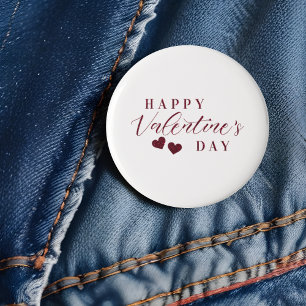 Badge Rond 2,50 Cm Red Glitter Happy Valentine's Day Hearts