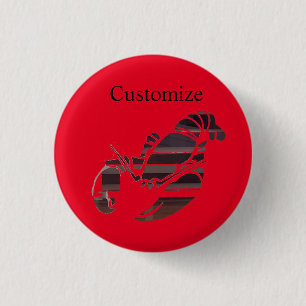 Badge Rond 2,50 Cm Red Maine Lobsters Thunder_Cove
