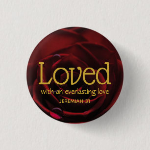 Badge Rond 2,50 Cm Red Rose Christian Valentine