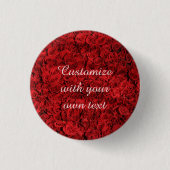 Badge Rond 2,50 Cm Red Roses Custom Text (Devant)