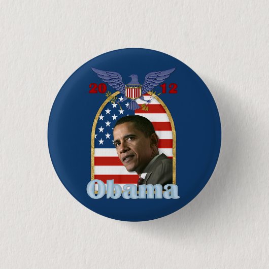Badge Rond 2,50 Cm Réélection de Barack Obama pour 2012 (Devant)