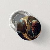 Badge Rond 2,50 Cm Réflexions de l'autocollant Carré mal (Devant & derrière)