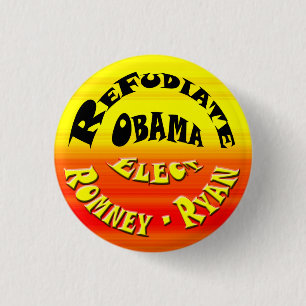 Badge Rond 2,50 Cm Refudiate Obama - élisez Romney-Ryan
