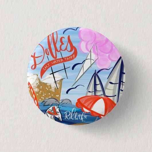 Badge Rond 2,50 Cm Rehoboth Beach (Devant)