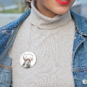 Badge Rond 2,50 Cm Reindeer de Noël, personnalisable