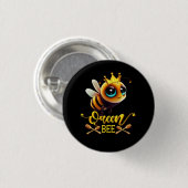 Badge Rond 2,50 Cm Reine Bee Royal Couronne Hive Miel Beerke apicultu (Devant & derrière)