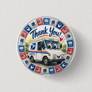 Badge Rond 2,50 Cm Remerciement des travailleurs postaux