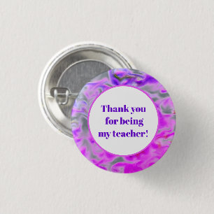 Badge Rond 2,50 Cm Remerciement Enseignant Tie-Dye Rose Violet
