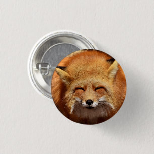 Badge Rond 2,50 Cm Renard rouge mignon avec des yeux piquants
