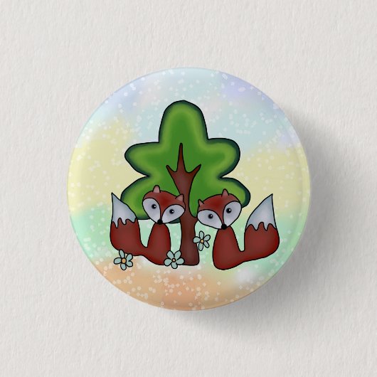 Badge Rond 2,50 Cm Renards (Devant)