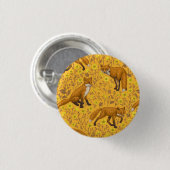 Badge Rond 2,50 Cm Renards et papillons sur orange (Devant & derrière)