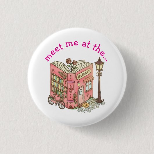 Badge Rond 2,50 Cm Rencontre-moi à la librairie (Devant)