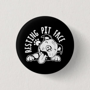 Badge Rond 2,50 Cm Repose Pit Face Drôle Chien Pitbull Mème