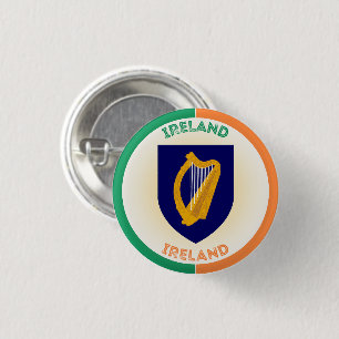 Badge Rond 2,50 Cm Republique d'Irlande Armoiries en forme de cercle