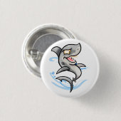 Badge Rond 2,50 Cm Requin caricature cool (Devant & derrière)